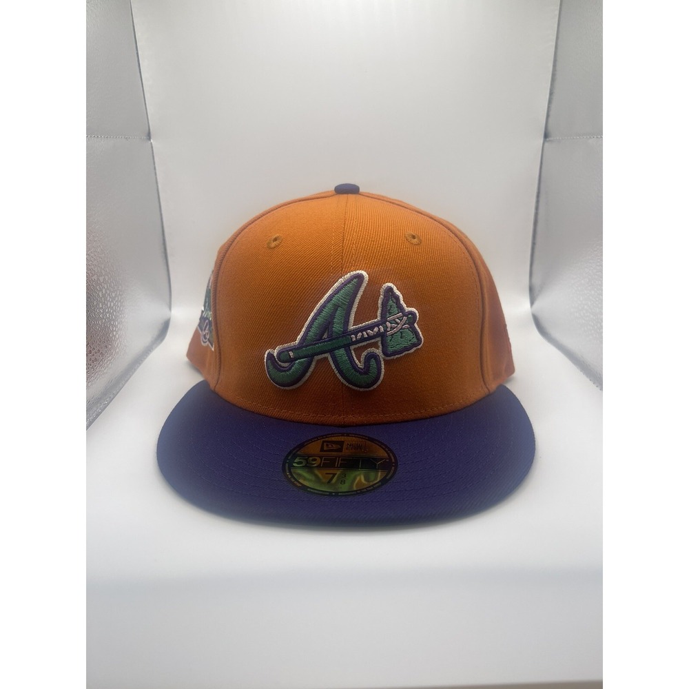 New Era Atlanta Braves Cactus Fruit 59FIFTY Fitted Hat 40TH Anniv. Patch 7‎ 3/8